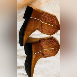 Shyanne Girls' Madison Faux Leather Cowboy Boot Square Toe